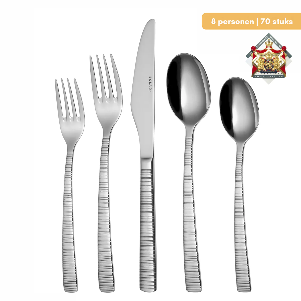 Sola Bestekset Bali - 18/10 RVS - 70 delig / 8 personen - Afbeelding 6