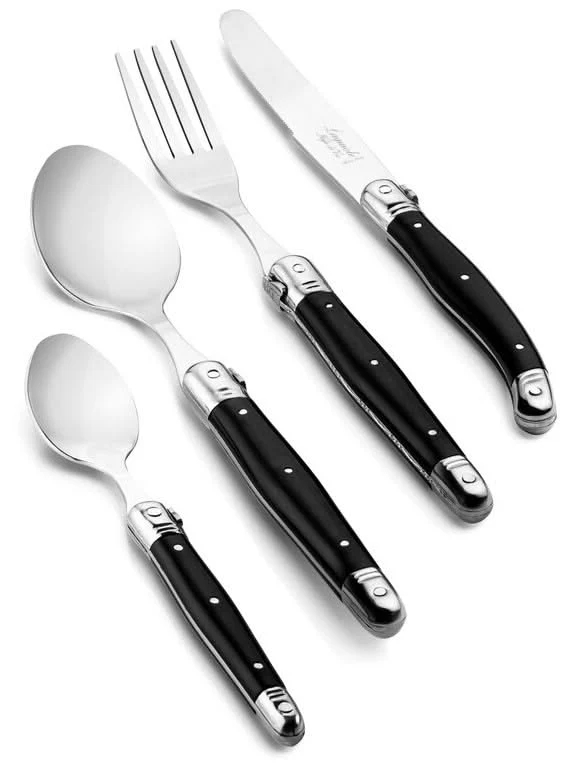 Laguiole Style de Vie Bestekset & Bestekbak - Premium Line - Zwart - 24 delig / 6 personen - Afbeelding 6